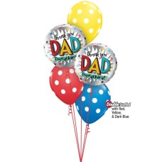 Bouquet 988 Father's Day Thanks Qualatex #55818-2 81680-3 43790-1 43804-1 43742-1